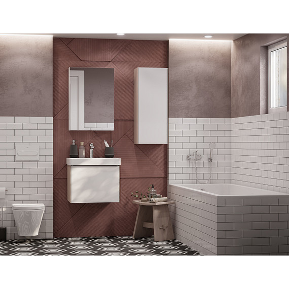 Тумба подвесная с раковиной Акватон Асти 55 см 1A263101AXD70, белый глянцевый/ясень шимо - 6 Тумба подвесная с раковиной Акватон Асти 55 см 1A263101AXD70, белый глянцевый/ясень шимо фото 6