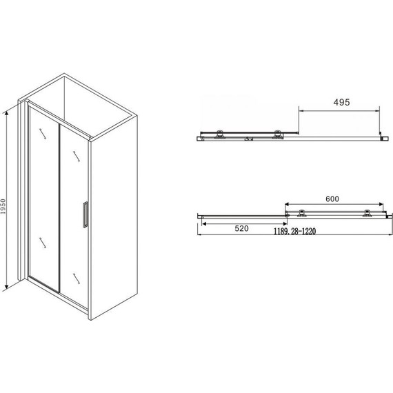 Душевая дверь Abber Schwarzer Diamant 120 см AG30120BH, черный/прозрачное фото 5