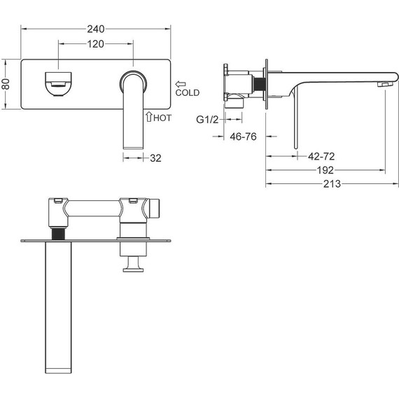 Смеситель для раковины настенный Timo Anni 2771/03SM, черный матовый - 2 Смеситель для раковины настенный Timo Anni 2771/03SM, черный матовый фото 2