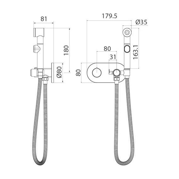 Набор для гигиенического душа Iddis Axes AXESBRBi08 - 4 Набор для гигиенического душа Iddis Axes AXESBRBi08 фото 4