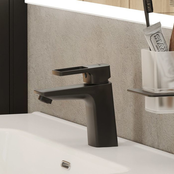 Смеситель для раковины Iddis Bild BILBL00i01, черный матовый фото 3