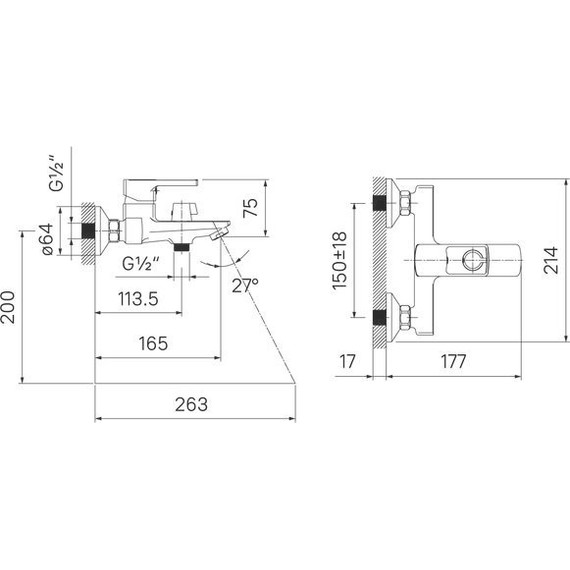 Смеситель для ванны Iddis Bild BILBL00i02WA, черный матовый фото 5