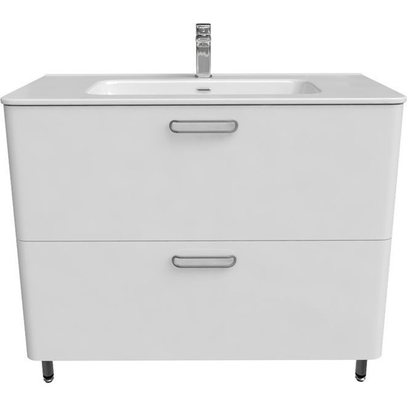 Тумба напольная с раковиной Iddis Brick 100 см BRI10WFi95K, белый глянец фото 10