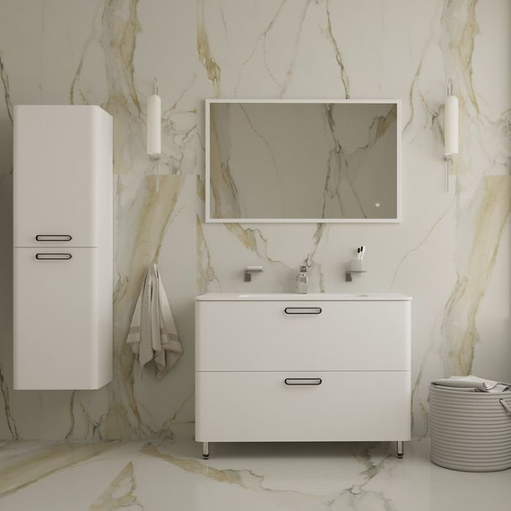 Тумба напольная с раковиной Iddis Brick 100 см BRI10WFi95K, белый глянец фото 5