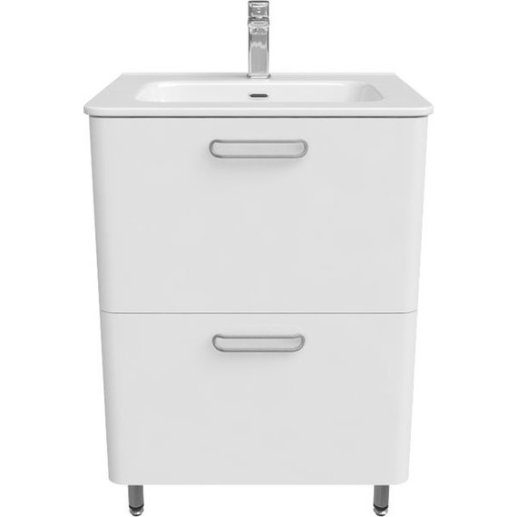 Тумба напольная с раковиной Iddis Brick 60 см BRI60WFi95K, белый глянец фото 4