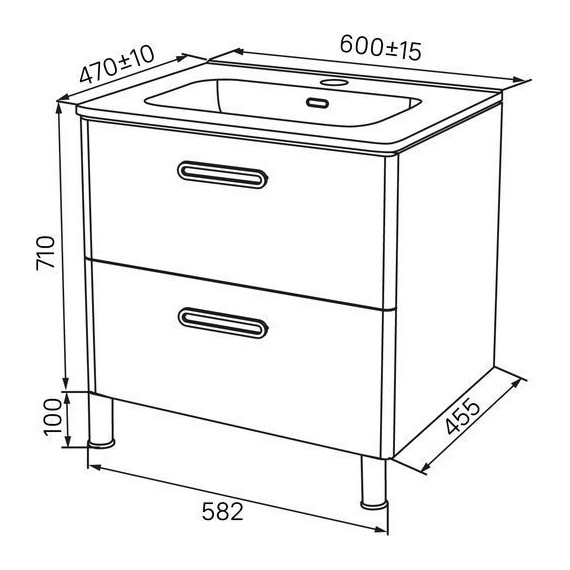 Тумба напольная с раковиной Iddis Brick 60 см BRI60WFi95K, белый глянец фото 11