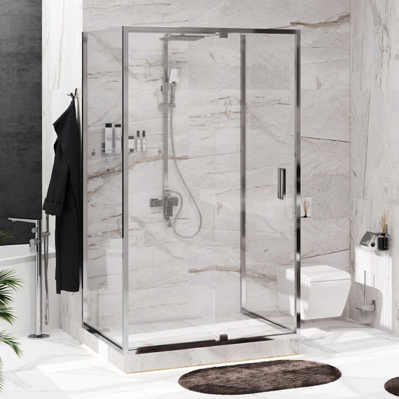 Душевое ограждение WasserKraft Berkel 120х80 см 48P25, хром/прозрачное фото 2