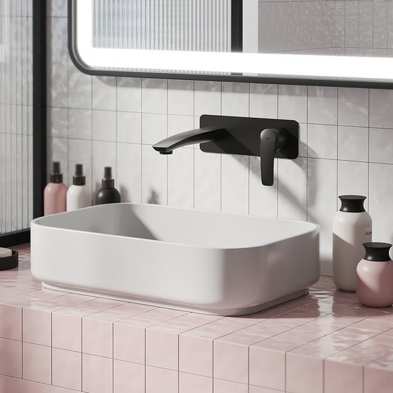 Смеситель для раковины настенный Iddis Ray RAYBL00i65, черный матовый - 2 Смеситель для раковины настенный Iddis Ray RAYBL00i65, черный матовый фото 2