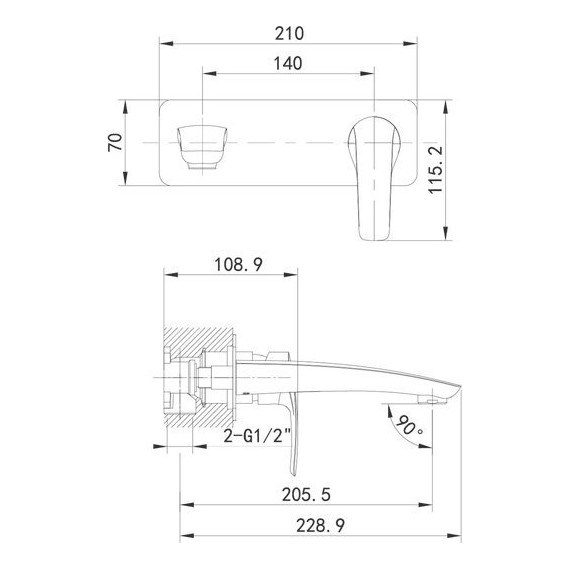 Смеситель для раковины настенный Iddis Ray RAYSB00i65 фото 3