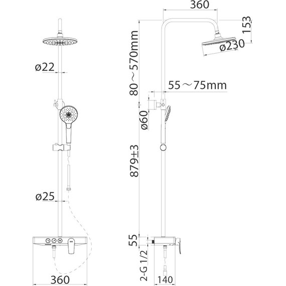 Душевая стойка Iddis Shelfy SHESB3Bi06 - 7 Душевая стойка Iddis Shelfy SHESB3Bi06 фото 7