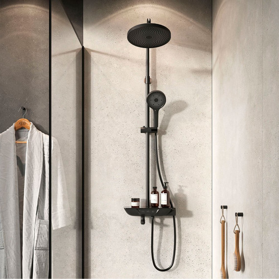 Душевая стойка Iddis Spahome SPABLBTi06, черный матовый - 2 Душевая стойка Iddis Spahome SPABLBTi06, черный матовый фото 2