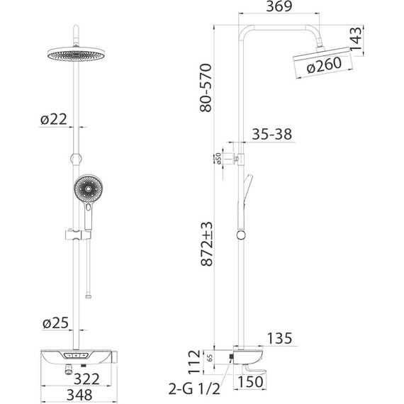 Душевая стойка Iddis Spahome SPASBBTi06 фото 7