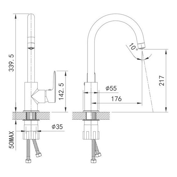 Смеситель для кухни Iddis Cuba CUBWTFJi05, белый матовый - 5 Смеситель для кухни Iddis Cuba CUBWTFJi05, белый матовый фото 5