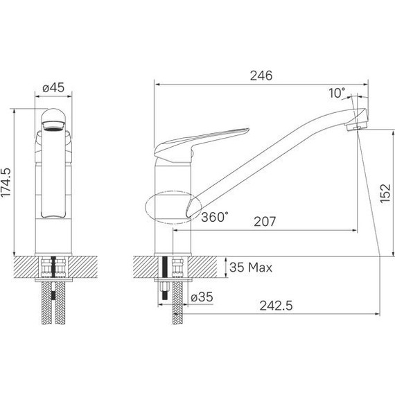 Смеситель для кухни Iddis Male MALBL00i05, черный матовый фото 3