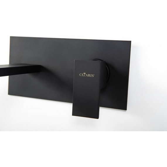 Смеситель для раковины настенный Cezares UNIKA-BLI1-NOP, черный матовый, Цвет производителя: чёрный матовый фото 2