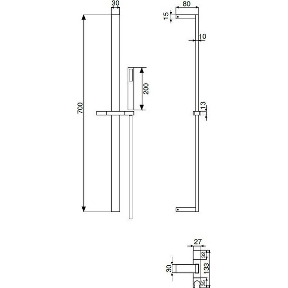 Душевой гарнитур Cezares CZR-L-SD-NOP, черный матовый фото 2