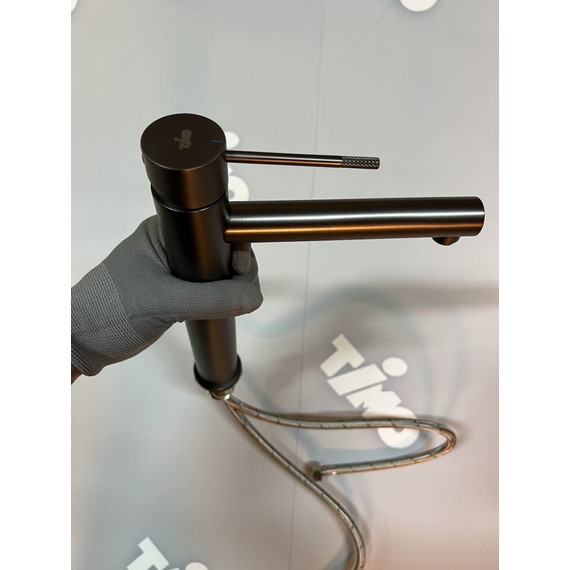 Смеситель для раковины высокий Timo Saona 2311/18F, черное золото фото 5