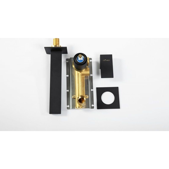 Смеситель для раковины настенный Cezares UNIKA-BLI2-NOP, черный матовый, Цвет производителя: чёрный матовый фото 4