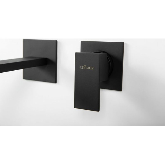 Смеситель для раковины настенный Cezares UNIKA-BLI2-NOP, черный матовый, Цвет производителя: чёрный матовый фото 3