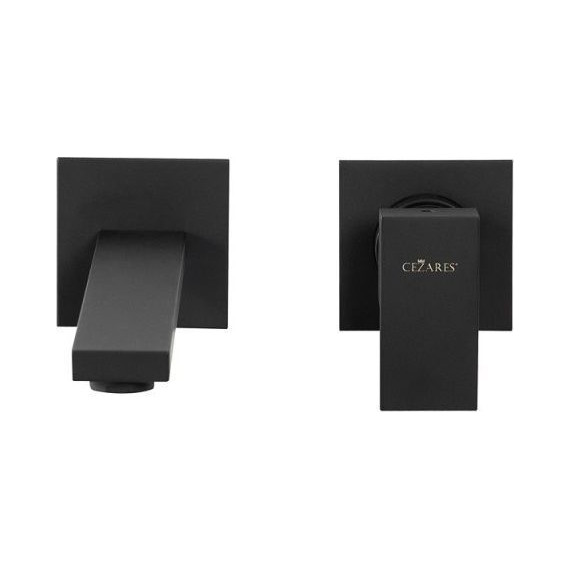 Смеситель для раковины настенный Cezares UNIKA-BLI2-NOP, черный матовый, Цвет производителя: чёрный матовый фото 2