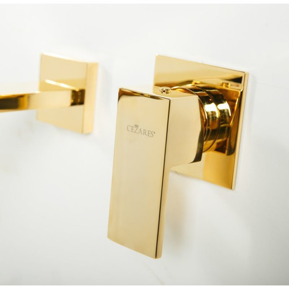 Смеситель для раковины настенный Cezares UNIKA-BLI2-03/24, золото, Цвет производителя: золото фото 4