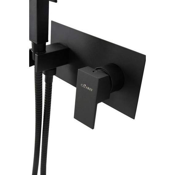 Набор для гигиенического душа Cezares UNIKA-DIF-NOP, черный матовый, Цвет производителя: чёрный матовый фото 2