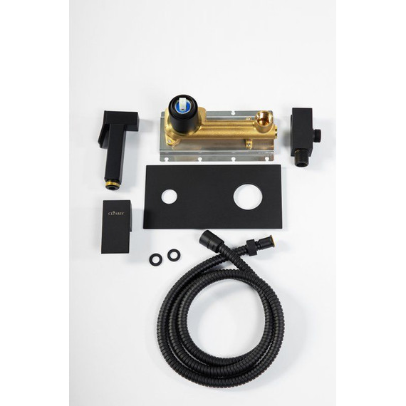 Набор для гигиенического душа Cezares UNIKA-DIF-NOP, черный матовый, Цвет производителя: чёрный матовый фото 3