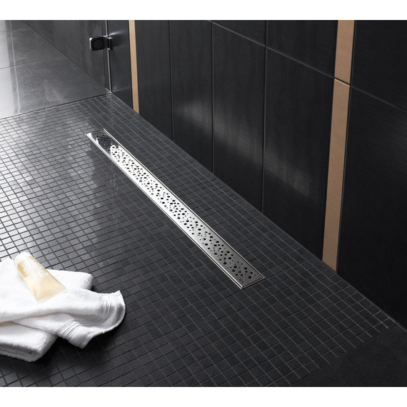 Решетка TECEdrainline "drops" для трапа 100 см 601031, нержавеющая сталь, хром матовый фото 4