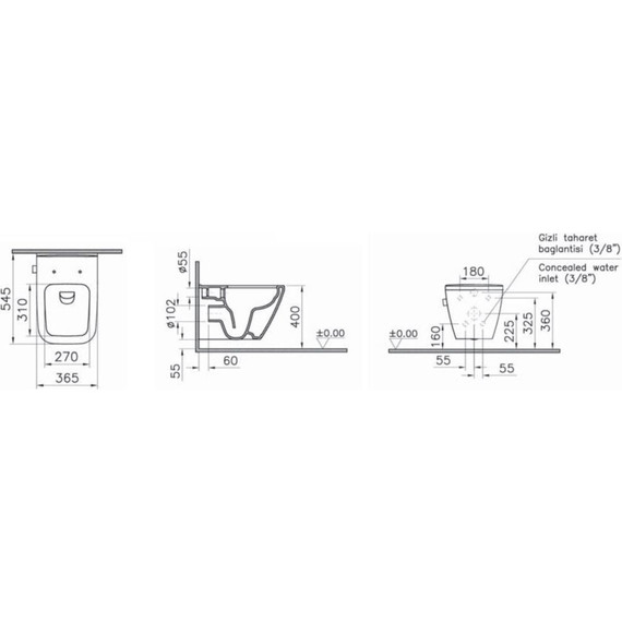 Унитаз-биде подвесной безободковый Vitra Integra Square 7082B003-7209 фото 2