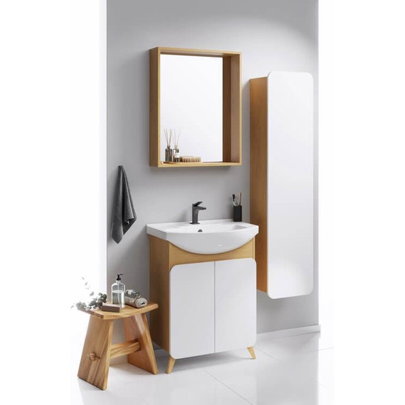 Тумба напольная с раковиной Aqwella Basic 65 см BAS0106DZ, дуб золотой/белый - 5 Тумба напольная с раковиной Aqwella Basic 65 см BAS0106DZ, дуб золотой/белый фото 5