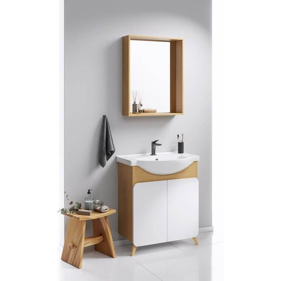 Зеркало Aqwella Basic 60 см BAS0207DZ, дуб золотой фото 6