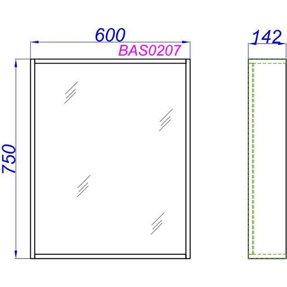 Зеркало Aqwella Basic 60 см BAS0207DZ, дуб золотой фото 8