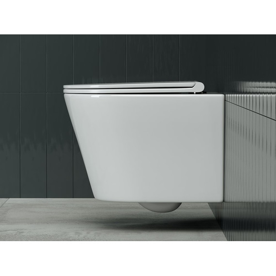 Унитаз подвесной ceramicanova Forma Rimless CN3011 с тонкой крышкой микролифт фото 4