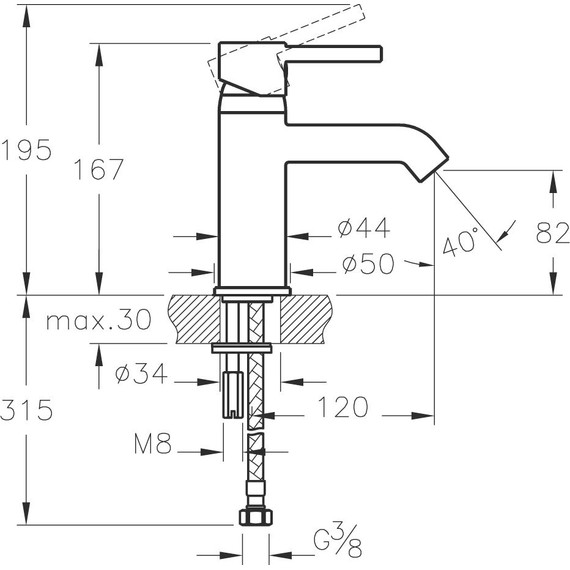 Смеситель для раковины Vitra Minimax S A41984EXP фото 7