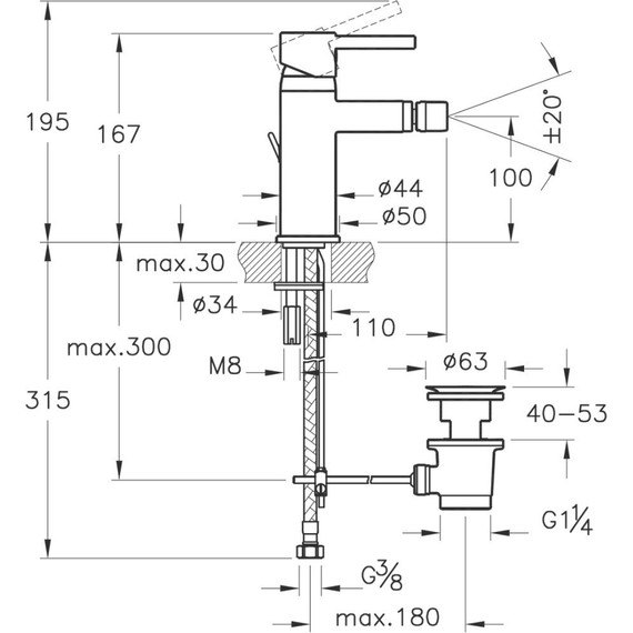 Смеситель для биде Vitra Minimax S A41988EXP фото 6