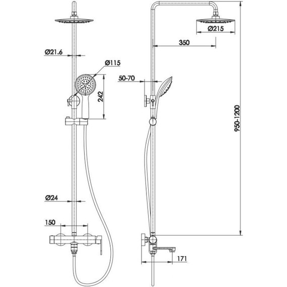 Душевая стойка Aquanet Logic AF320-72-R-C 243326 фото 9