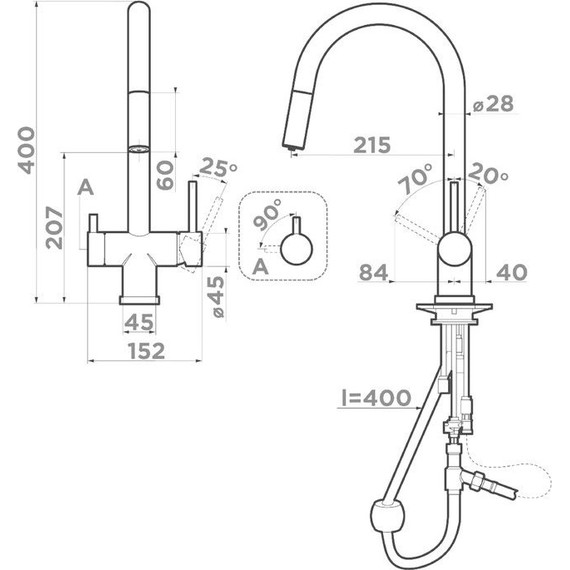 Смеситель для кухни Omoikiri Akita-S BN 4994302, нержавеющая сталь фото 7