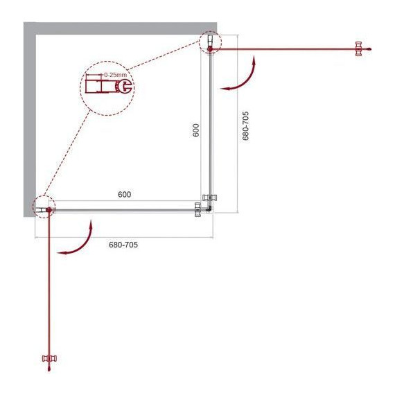 Душевое ограждение BelBagno 70x70 см ETNA-A-2-70-C-Cr, хром/прозрачное фото 2