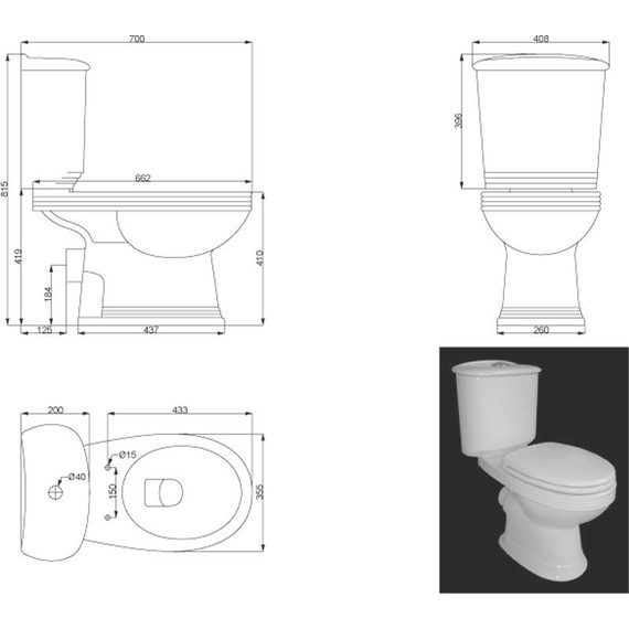 Унитаз-компакт Creo Ceramique Marseille с крышкой микролифт - 5 Унитаз-компакт Creo Ceramique Marseille с крышкой микролифт фото 5