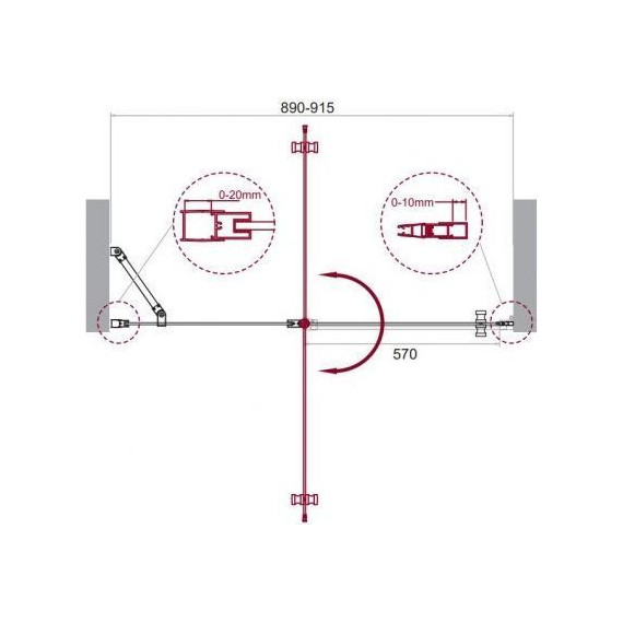 Душевая дверь BelBagno 90 см ETNA-B-12-60/30-C-Cr-90, хром/прозрачное - 8 Душевая дверь BelBagno 90 см ETNA-B-12-60/30-C-Cr-90, хром/прозрачное фото 8