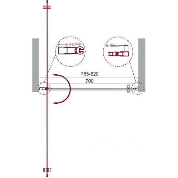Душевая дверь BelBagno 80 см ETNA-B-1-80-C-Cr-90, хром/прозрачное фото 8