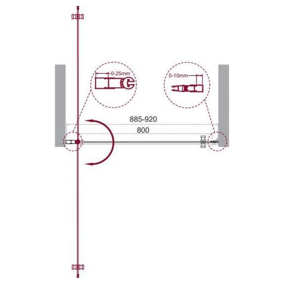 Душевая дверь BelBagno 90 см ETNA-B-1-90-C-Cr-90, хром/прозрачное фото 8