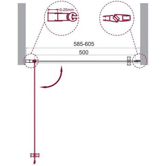 Душевая дверь BelBagno 60 см ETNA-B-1-60-C-Cr, хром/прозрачное - 9 Душевая дверь BelBagno 60 см ETNA-B-1-60-C-Cr, хром/прозрачное фото 9