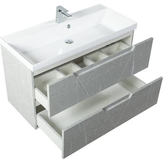 Тумба подвесная с раковиной BelBagno VITTORIA-1000-2C-SO-TB-P 100 см, Toros Bianco фото 3