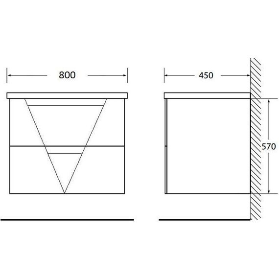 Тумба подвесная с раковиной BelBagno VITTORIA-800-2C-SO-TB-P 80 см, Toros Bianco фото 5