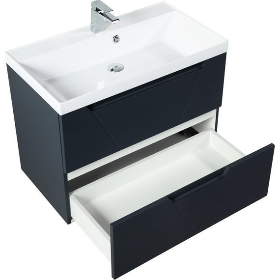 Тумба подвесная с раковиной BelBagno VITTORIA-900-2C-SO-GO-P 90 см, Grigio Opaco фото 2