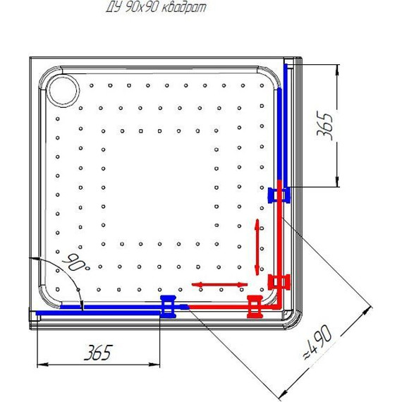 Душевое ограждение Радомир Дрим 90x90 см, черный/матовое - 2 Душевое ограждение Радомир Дрим 90x90 см, черный/матовое фото 2