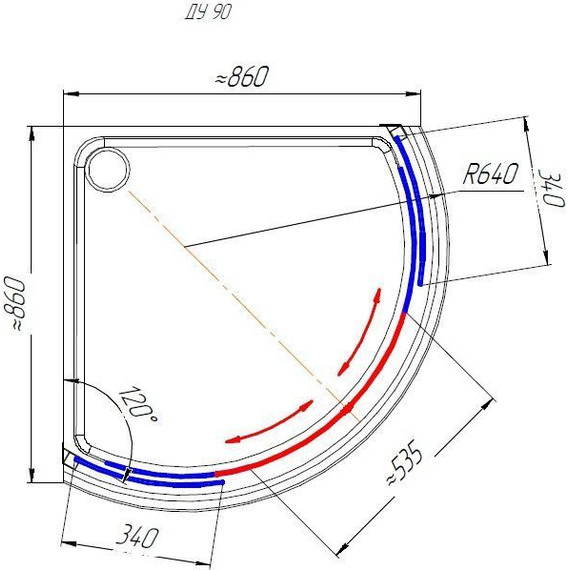 Душевое ограждение Радомир Найт 90x90 см, черный/матовое фото 2