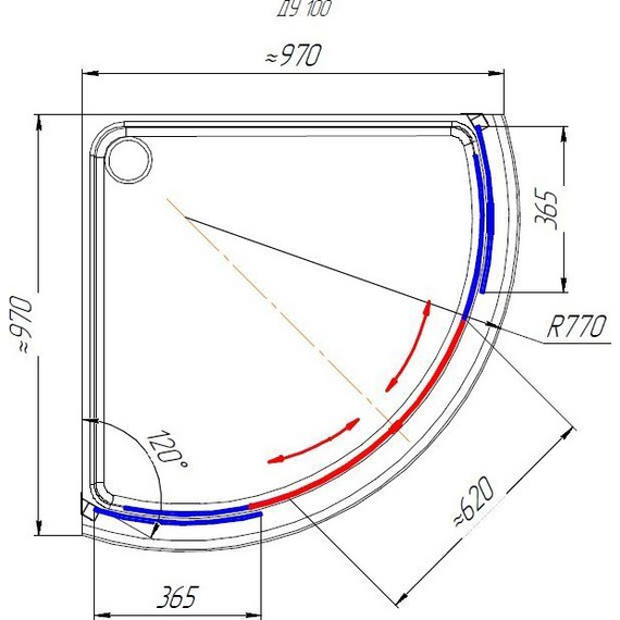 Душевое ограждение Радомир Найт 100x100 см, черный/матовое фото 2