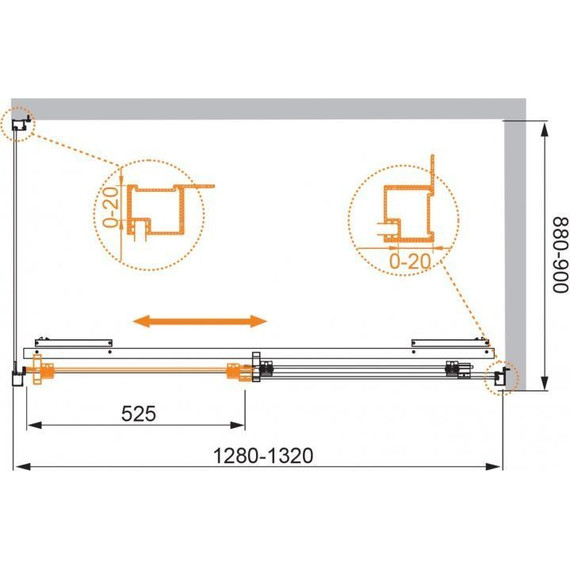 Душевое ограждение Cezares LUх-SOFT AH-1 130х90 см, хром/прозрачное - 6 Душевое ограждение Cezares LUх-SOFT AH-1 130х90 см, хром/прозрачное фото 6